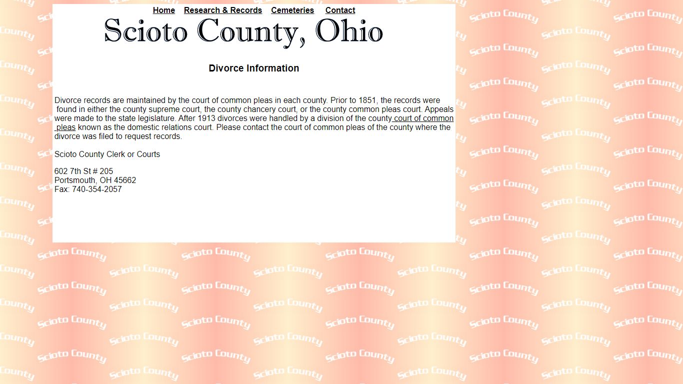 Divorce Records in Scioto County - OHGenWeb